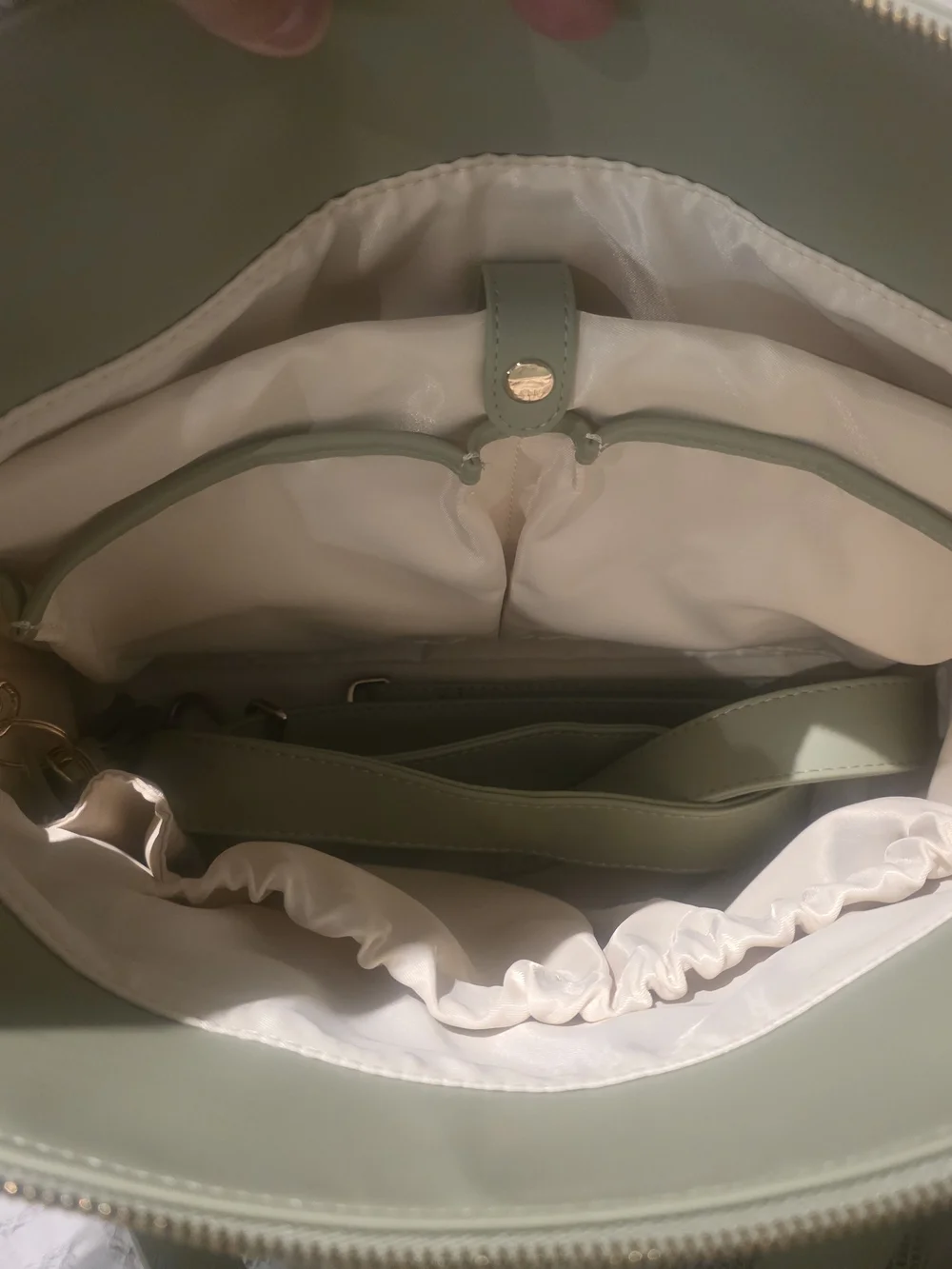 White Elm Sage Green Laptop Tote with Tassel